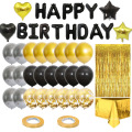 Rose Gold Birthday Party Supplies Feliz Aniversário Banner Estrela Coração Folha de Balões